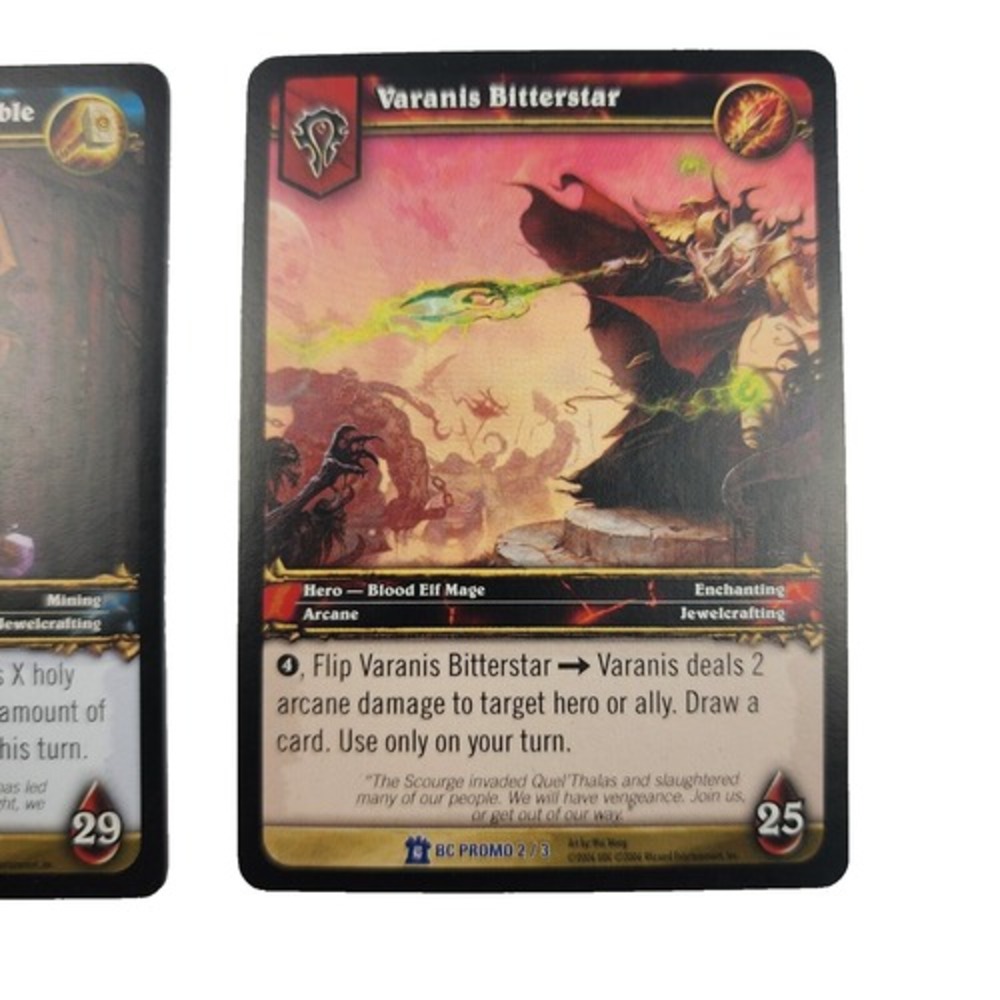 Wow World Of Warcraft Nimaasus Implacable Varanis Bitterstar Holo Foil BC Promo - Picture 2 of 6